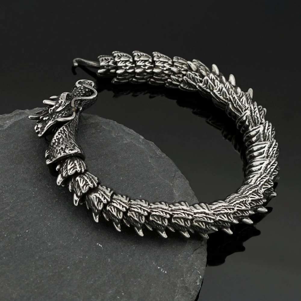 

Vintage Nordic Viking Dragon Bracelet for Men Fashion Punk Hip Hop 316L Stainless Steel Bracelet Biker Amulet Jewelry Gift