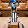 450ml Vehicle Heated Coffee Cup Stainless Steel Travel Electric Kettle 12V Heated Thermos Mug for Heating Water Coffee Milk Tea 2