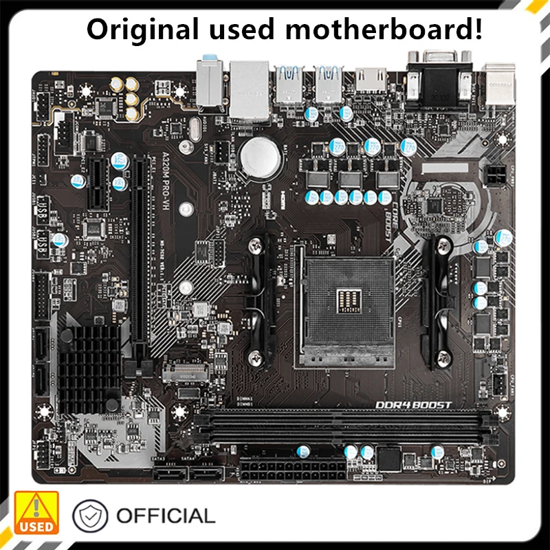 

Материнская плата для A320 A320M, оригинальная настольная материнская плата AM4 для AMD A320 DDR4 USB3.0 SATA3, б/у материнская плата