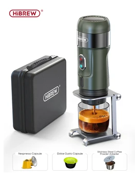 Macchina per caffè espresso portatile elettrica wireless HiBREW per macchina da caffè da campeggio per auto e casa adatta per polvere di capsule Nespresso Dolce 1
