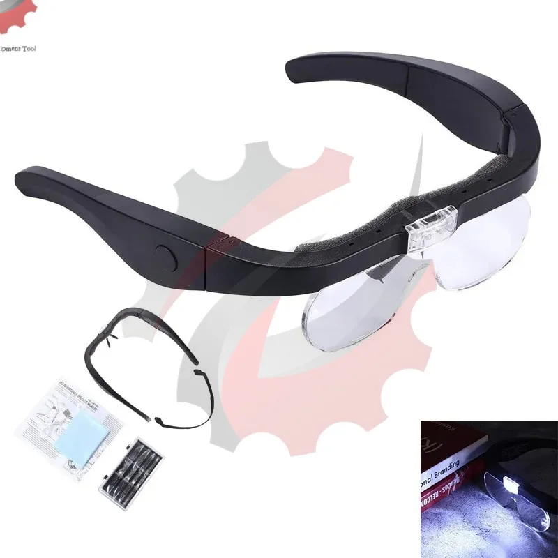 Occhiali Ingrandimento A LED Ricaricabili - 3 Lenti 1.5X-2.5X, Per Lettura E Lavori Di Precisione - Foto 4