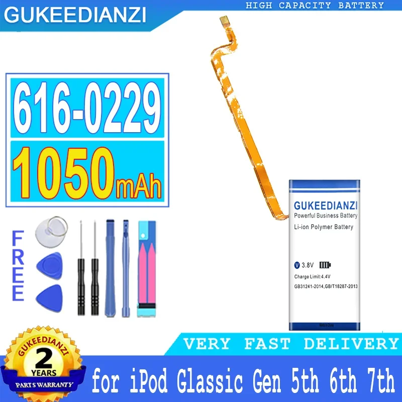 Batteria Di Ricambio Da 1050Mah Per Apple Ipod Classic Gen 6Th 7Th 80Gb 120Gb Thin 160Gb Per Batterie Ipod 5/5.5 Gen 30 Gb Gen30