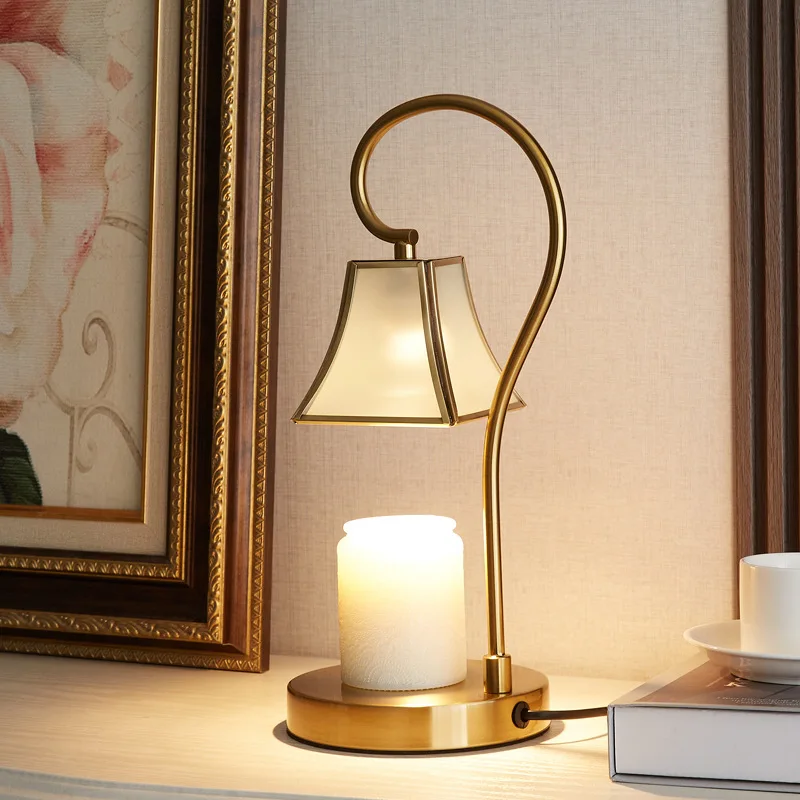 

Modern Candle Warmer Lamp Metal Wax Burner Retro Melting Wax Lamp 220V Simple Table Lamp Fragrance Light Desk Decor Lighting