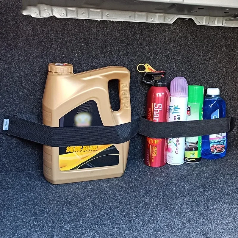Car Trunk Organizer Storage Bag Elastic Fixing Belt Tapes Fire Extinguisher Fixing Belt Auto Interior Accessories 40-80CM