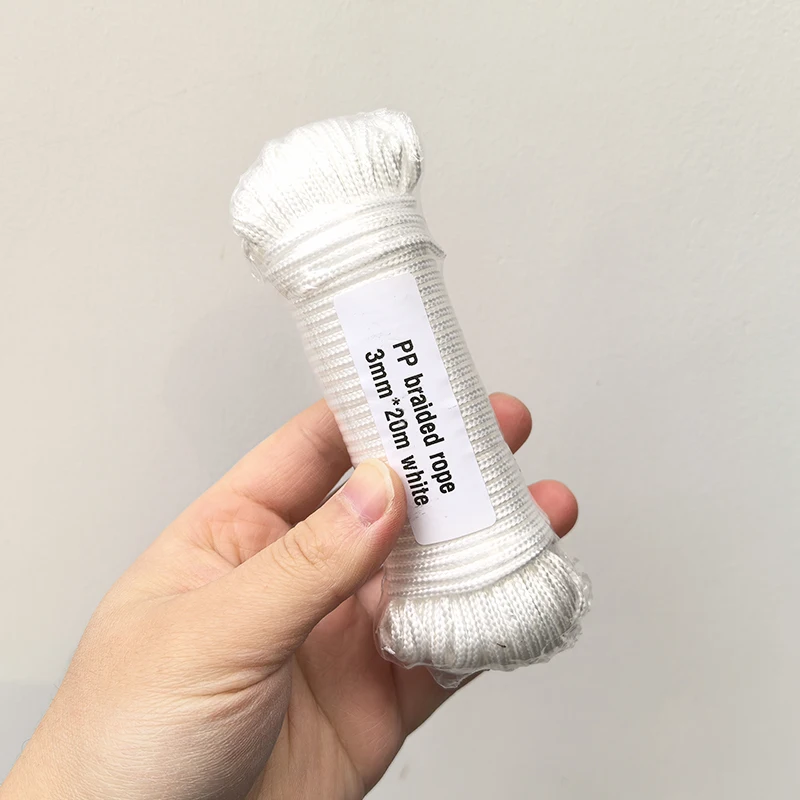 2/3/4/5mm Polypropylene Braided Rope White Hangtag Clothesline Home Decoration Garden Accessories Outdoor Camping Rope polypropylene rope