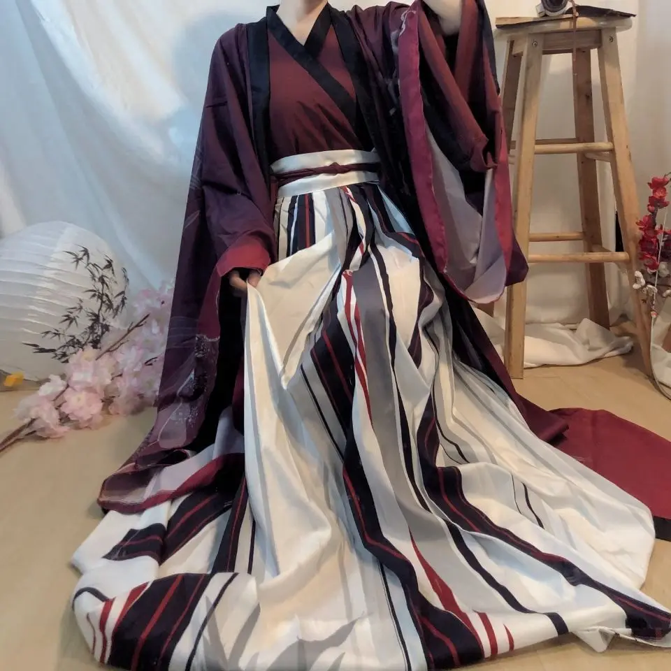 

Jin-made Hanfu Men's and Women's Same Style Wei-Jin Style Cross-collar Waist-length Skirt Everyday Autumn and Winter