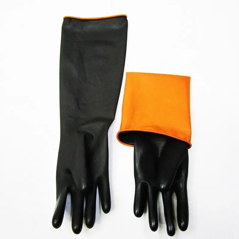 Protective Gloves Safety Gloves Black Heavy Duty Rubber Gloves Acid Alkali Resistant 35/45/55cm