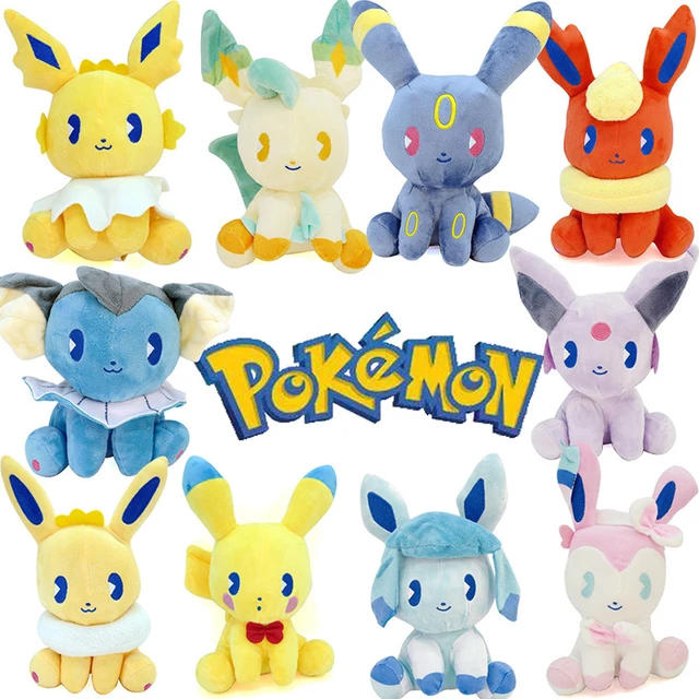 Pokemon Plush Eevee Coleção Brinquedos, Eevee Evolução Umbreon Vaporeon  Sylveon Leafeon Espeon Brinquedos, 10 pcs por lote - AliExpress