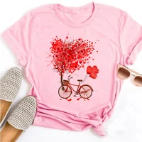 Beautiful Flower Print Women T-Shirts Casual Breathable Soft Short Sleeve Tops Loose Comfortable Street Female Clothes Pink T Sh - Image 6