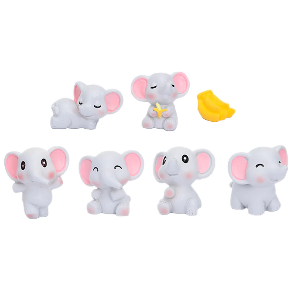 

Mini Elephant Statues Miniature Elephant Resin Animal DIY Fairy Garden Micro Landscape Ornaments Desktop Decoration