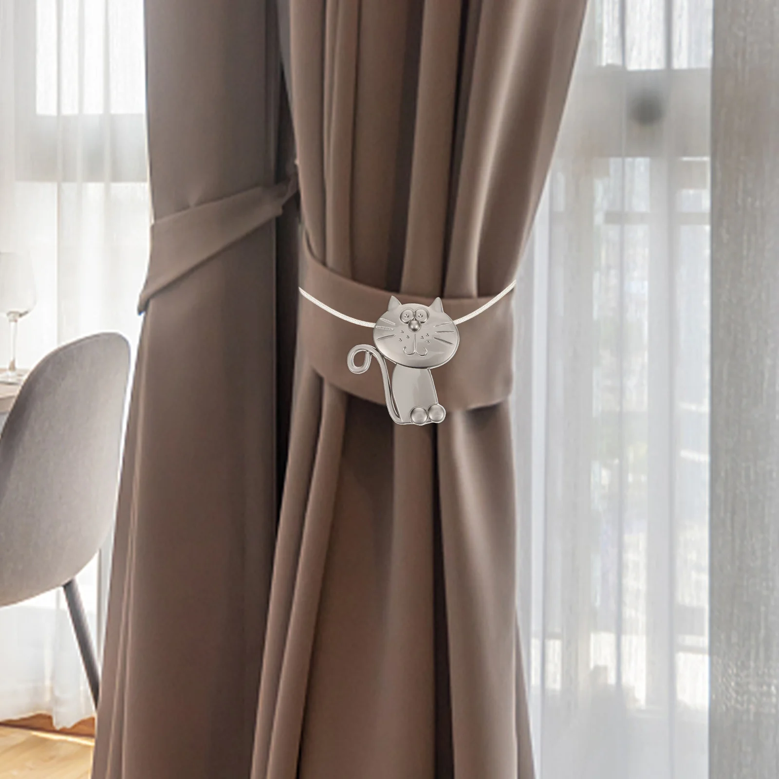 

Cat Curtain Magnetic Buckle Drapery Tieback Hold for Curtains Drapes Rope Tiebacks Strap