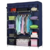 5-Layer 12-Compartment Non-woven Fabric Wardrobe Portable Closet Navy (133x46x170cm) 3