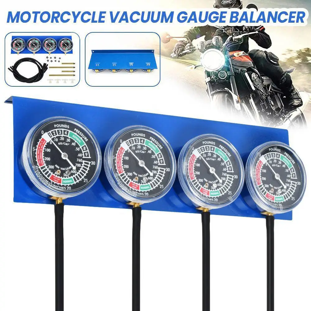 Motorcycle Carburetor Carb Vacuum Gauge Balancer Synchronizer W/hose