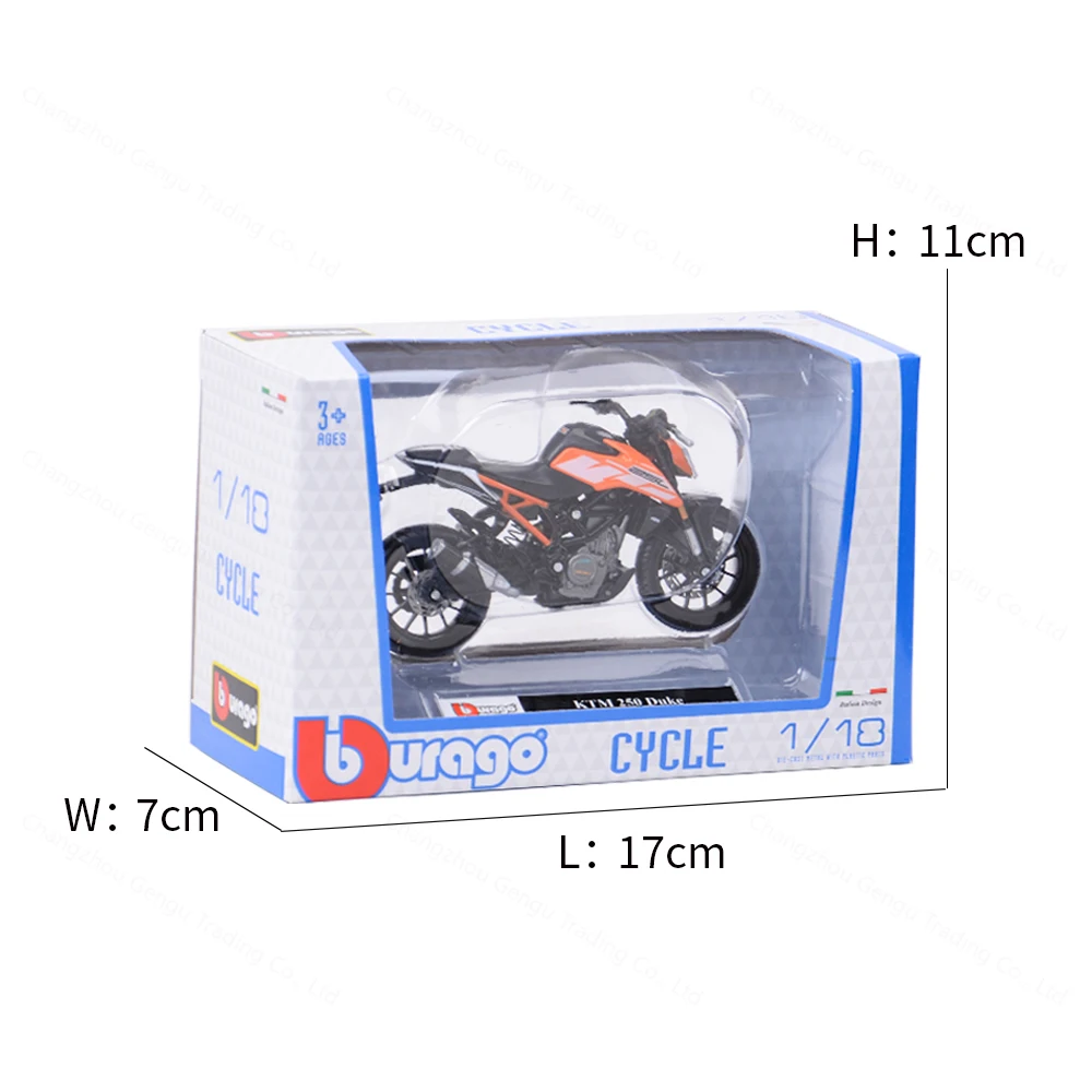 Bburago 1:18 KTM 250 Duke Die Cast Vehicles Collectible Motorcycle