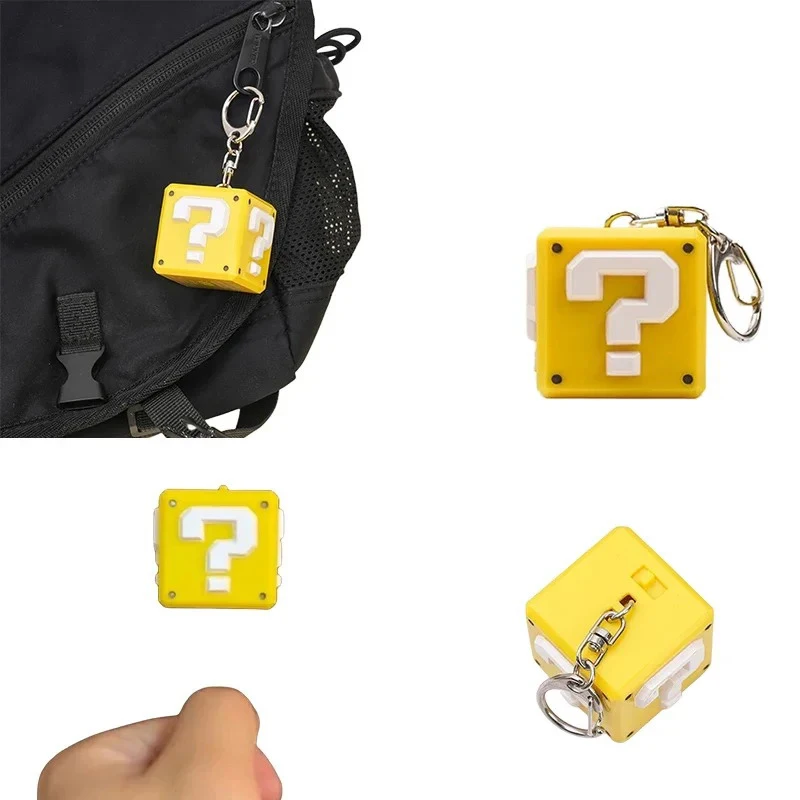 

Super Mario Game Brick Keychain Anime Plastic Classic Sound Backpack Pendant Funny Kids Reduce Stress Dolls Toys Gift