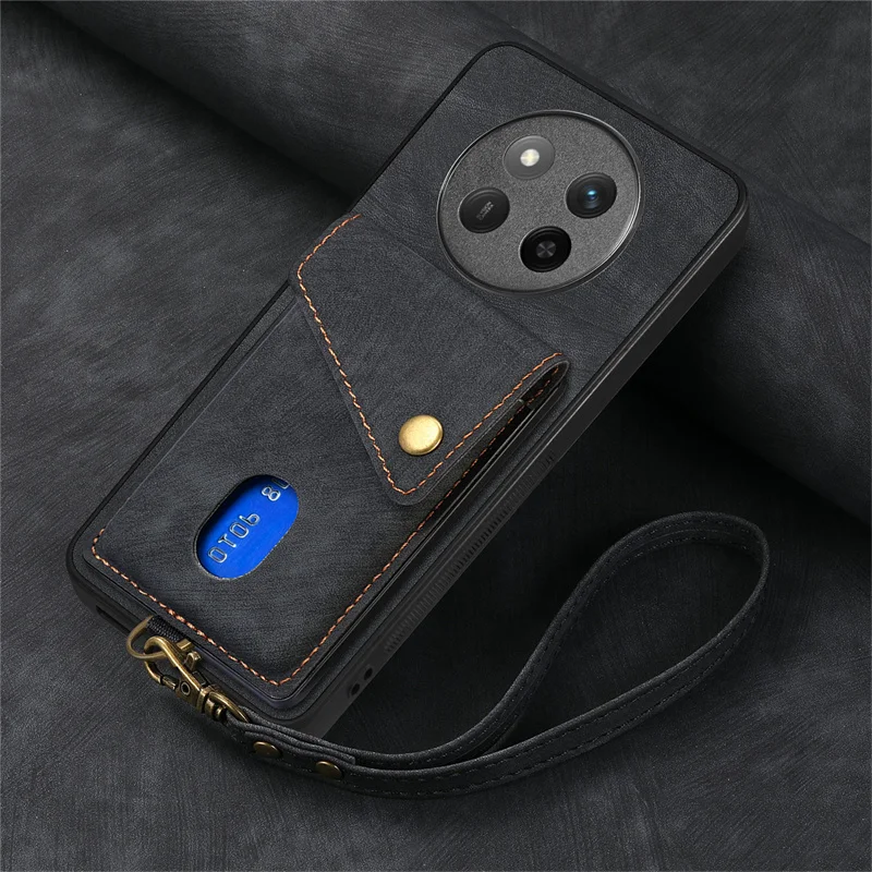 Luxury Leather Lanyard Magnetic Wallet Phone Case with Stand and Card Slot