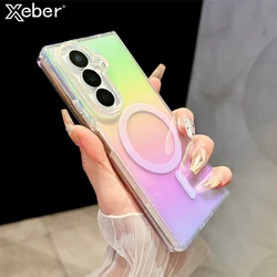 Colorful Gradient Acrylic Back Phone Case with MagSafe Compatibility - Galaxy Z Flip5