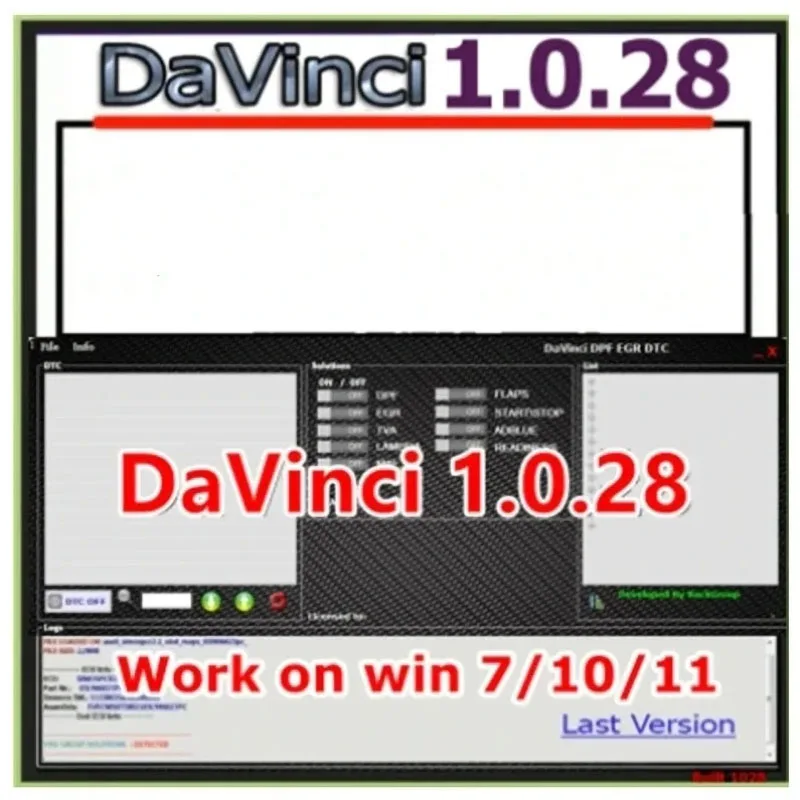 

New Davinci 1.0.28 SOFTWARE Work With KESS/KTAG/Other ECU Programmer Tool CHIPTUNING REMAPPING REMAP DAVINCI V1.0.28 Activate