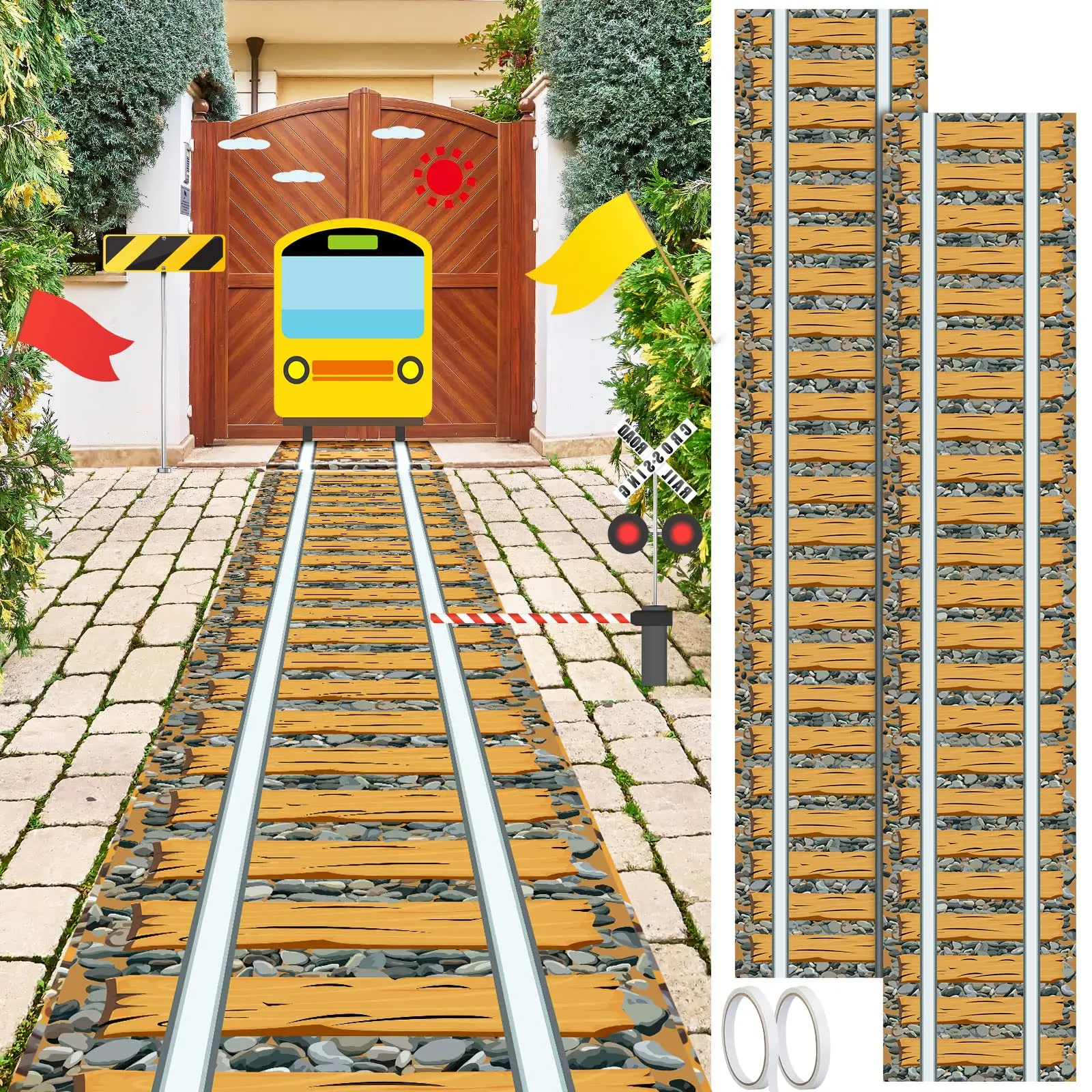 

Train Large Plastic Tablecloths Baby Shower Birthday Party Supplies Boy Tablecovers Train Party Decorations 300cmx60cm