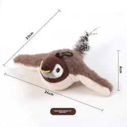Interactive Rechargeable Chirping Bird Cat Toy with Catnip Option (Sparrow)