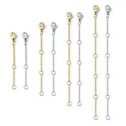 5pcs Stainless Steel Extension Extended Tail Chain Lobster Clasps Connector 3-10cmDIY Jewelry Making Findings Bracelet Necklaces