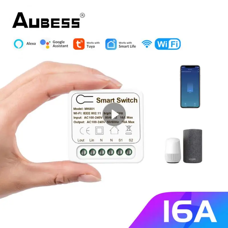Мини-переключатель Tuya 16 А с поддержкой Wi-Fi и голосовым управлением |