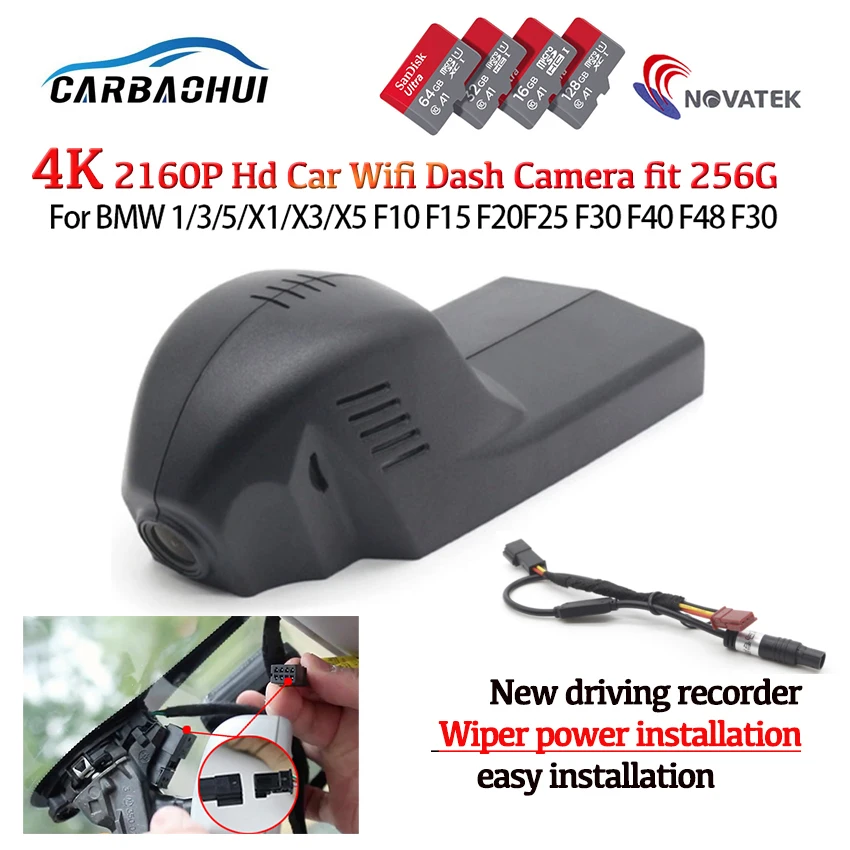Full Hd 4k 2160p Plug And Play Car Dvr Wifi Video Recorder Dash Cam ...