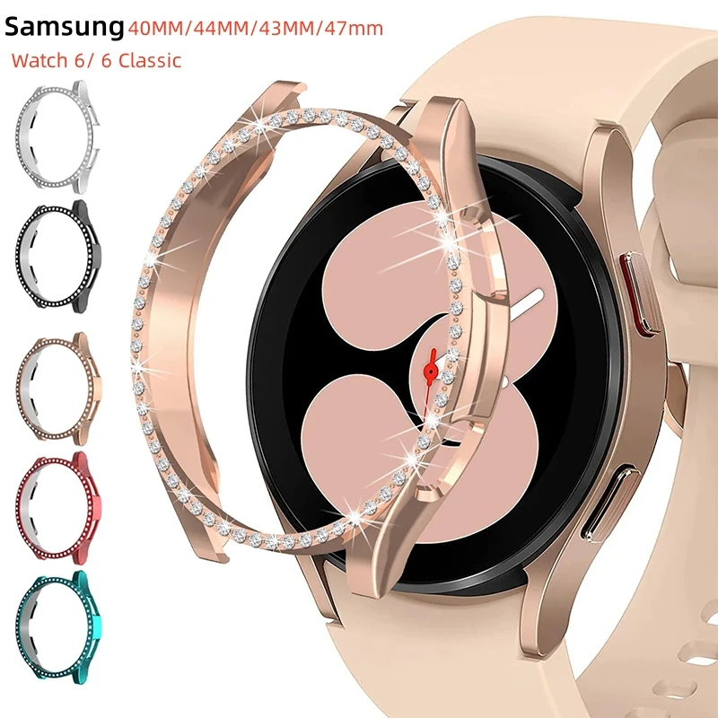 

Cover for Samsung Galaxy Watch 6 Case 40mm 44mm Accessories Bling Diamond PC bumper Galaxy Watch 6 Classic 47mm 43mm Protector