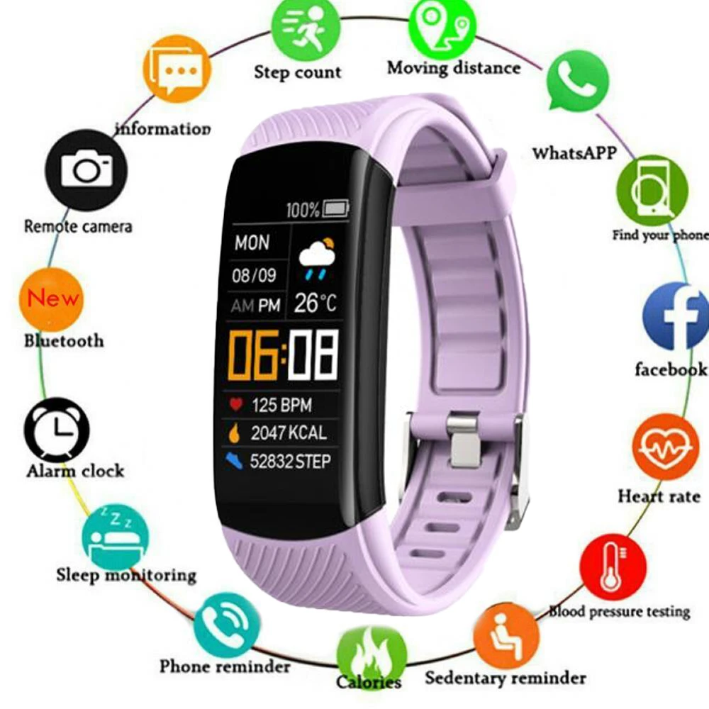 2022 Fashion Smartwatch Smart Watch Women Bracelet Pedometer Blood Pressure Monitor Electronic Woman Smartband For Android IOS