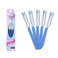 5pcs Eyebrow Epilator Sets  Face Blade Shaver Portable Stainless steel Hair Removal Safety Eyebrow Cutting Woman Makeup Tools 1