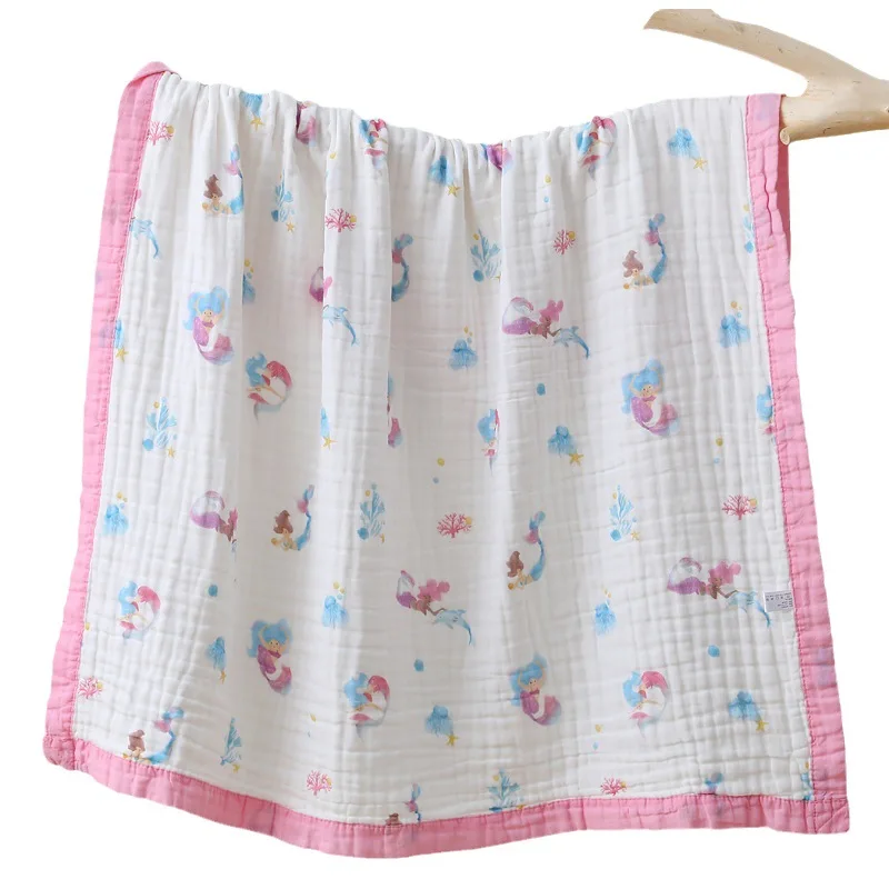 Warm and Breathable Baby Quilt made with A-Grade Cotton Gauze Luxurious 6-Layered A Cotton Gauze Baby Quilt