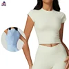 HBC Women's Training T-shirt Eco Friendly High Impact Running Top Tee Push-up Workout Pilates Fitness T-shirt Yoga Crop Top 1