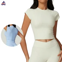 HBC Women's Training T-shirt Eco Friendly High Impact Running Top Tee Push-up Workout Pilates Fitness T-shirt Yoga Crop Top 1