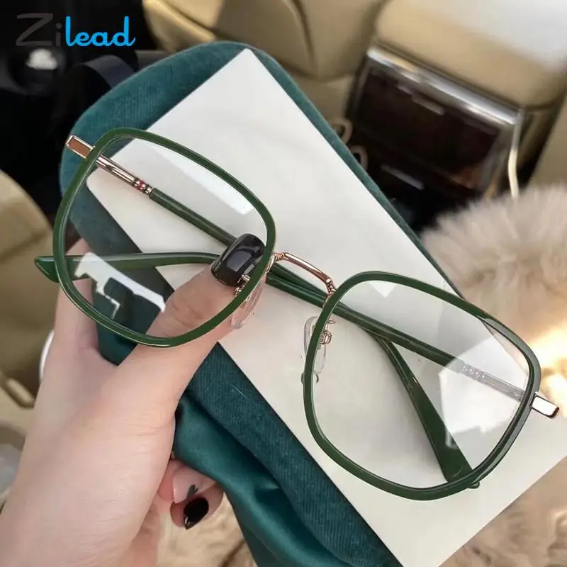 

Zilead Myopia Glasses Anti Blue Light Large Frame Optical Myopia Glasses Fashion Leopard Transparent Nearsighted Eyewear 0~-6.0