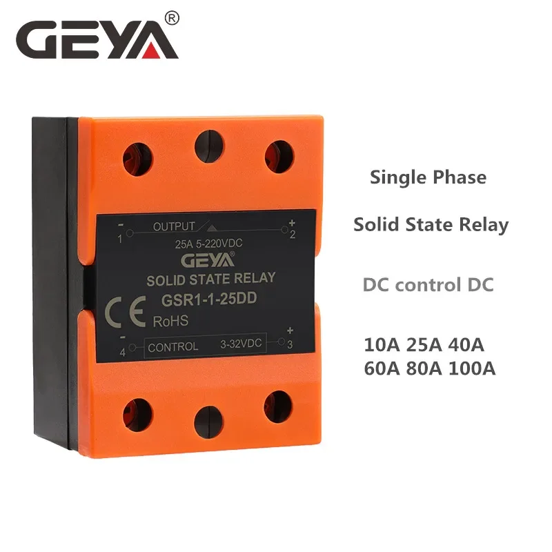GEYA GSR1-1 Solid State Relay DC-AC DC-DC AC-AC Single Phase SSR 10A 25A 40A 60A 80A 100A 120A Without Cover - Image 3