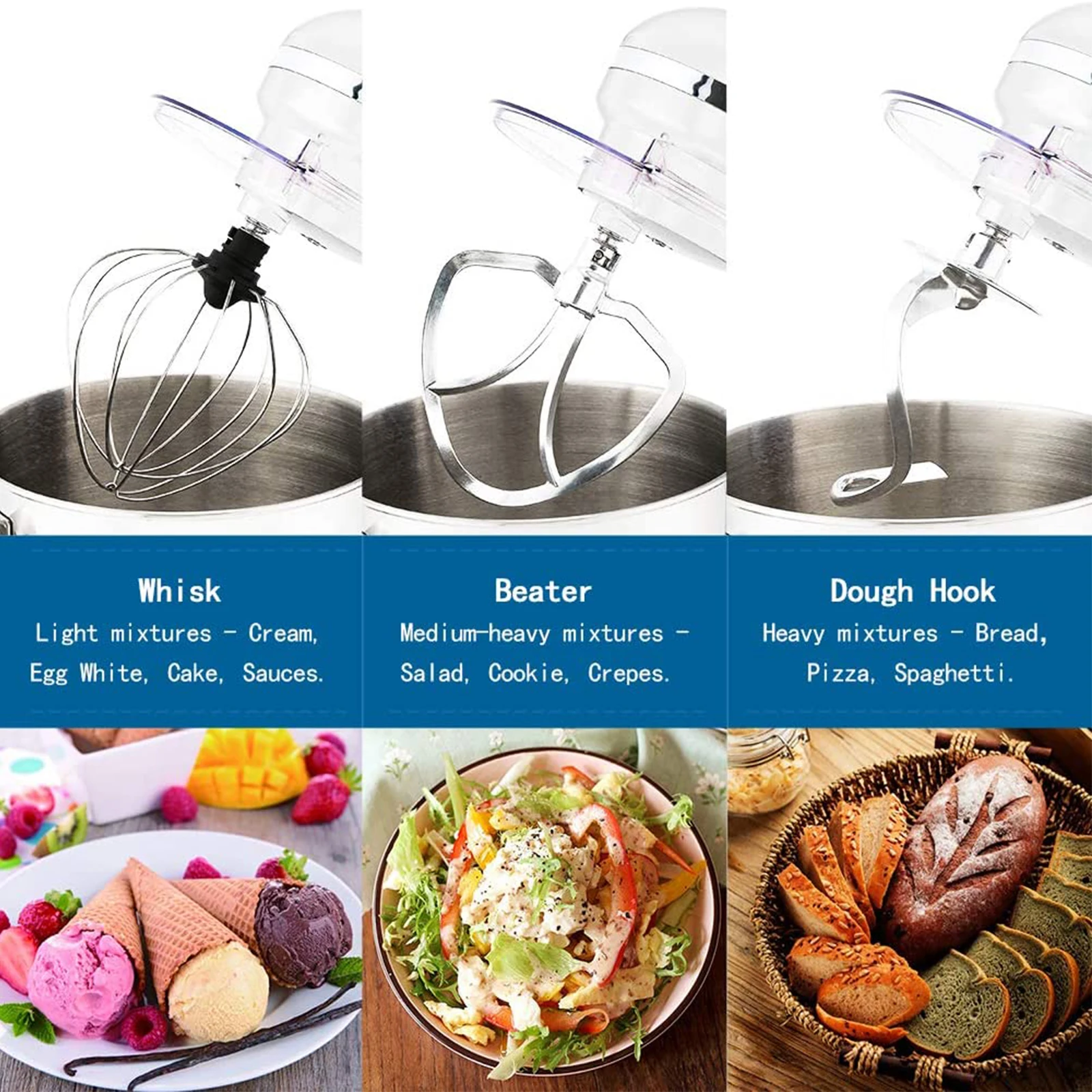 1pc Stand Mixers Stand Mixer,6-Speed Tilt-Head Food Mixer,Kitchen Electric  Mixer With Dough Hook,Beater