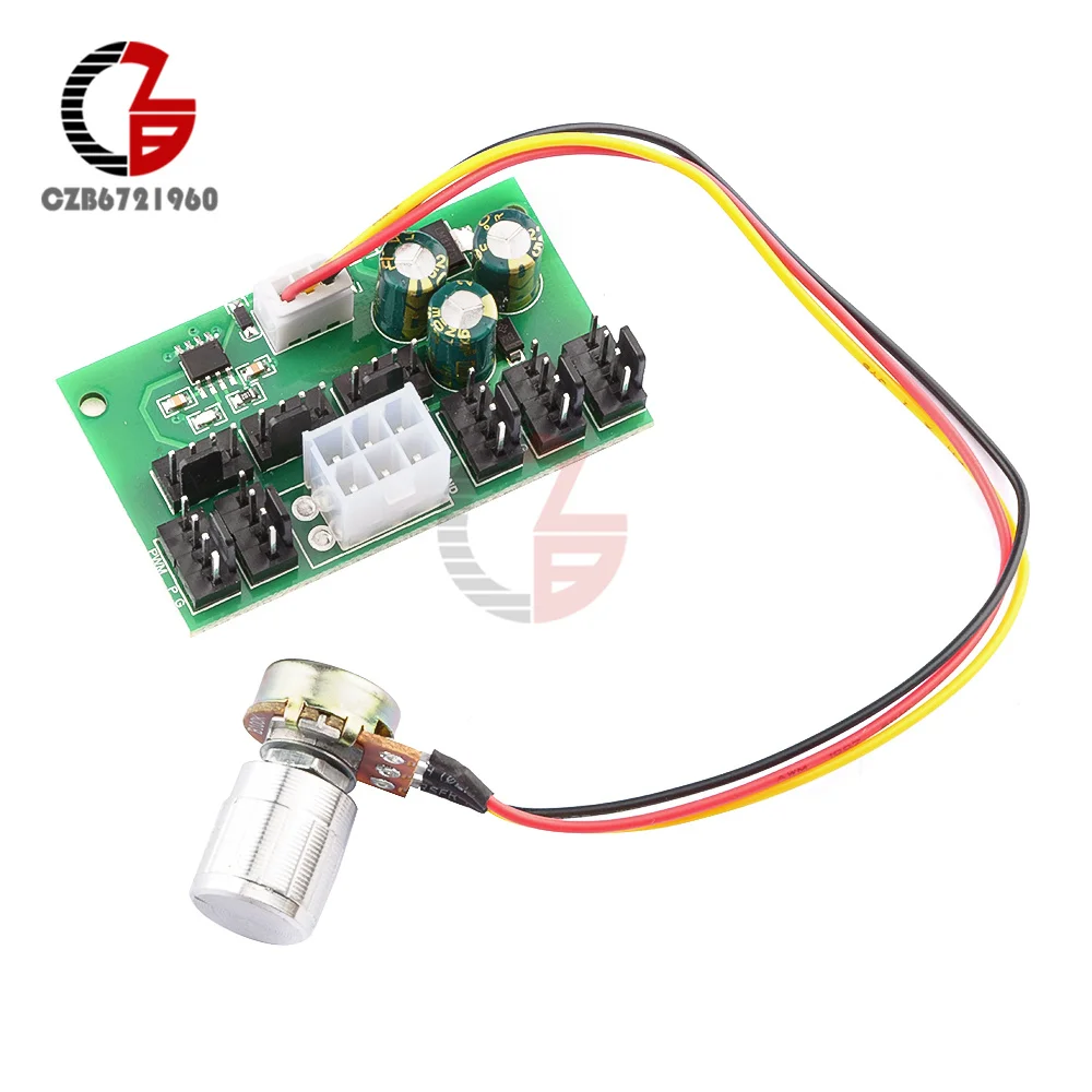 PWM Fan Speed Controller DC 12V Voltage Regulator Graphics Card 6P Power Supply 2510-3P + 1 8 CH Fan Hub High Power Governor