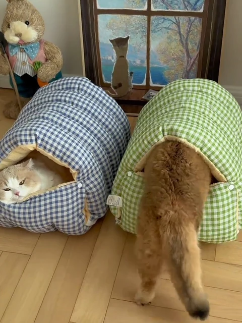 Thiened Plu  House Winter Warmth Closed Sle Se Feeling  Bed Detachable Waable Pet Nest  S Bag 5