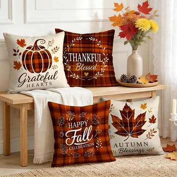 Autumn Pumpkin Pillow Cover 1