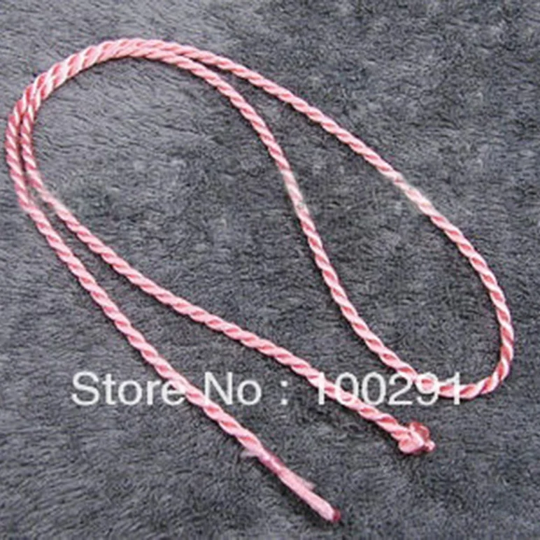 

50pcs/lot 2mm Red apricot braided korean silk thread silk cord necklace 18"L