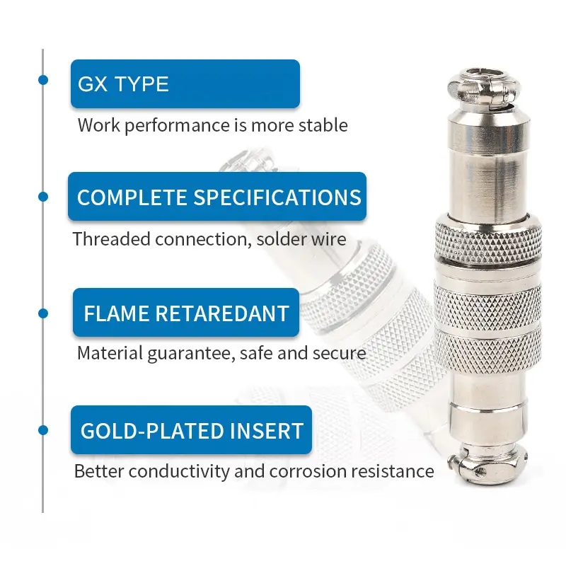 GX16 2/3/4/5/6/7/8/9/10 Pins Aviation Plug Aviator Socket Butt Joint Male&Female Docking Connectors image 5
