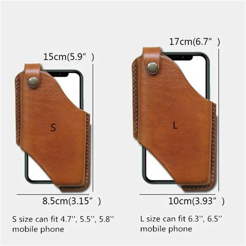 Men Phone Case Holster Cellphone Loop Holster Belt Waist Bag Props Leather Purse Phone Wallet Running Pouch Travel Camping Bags