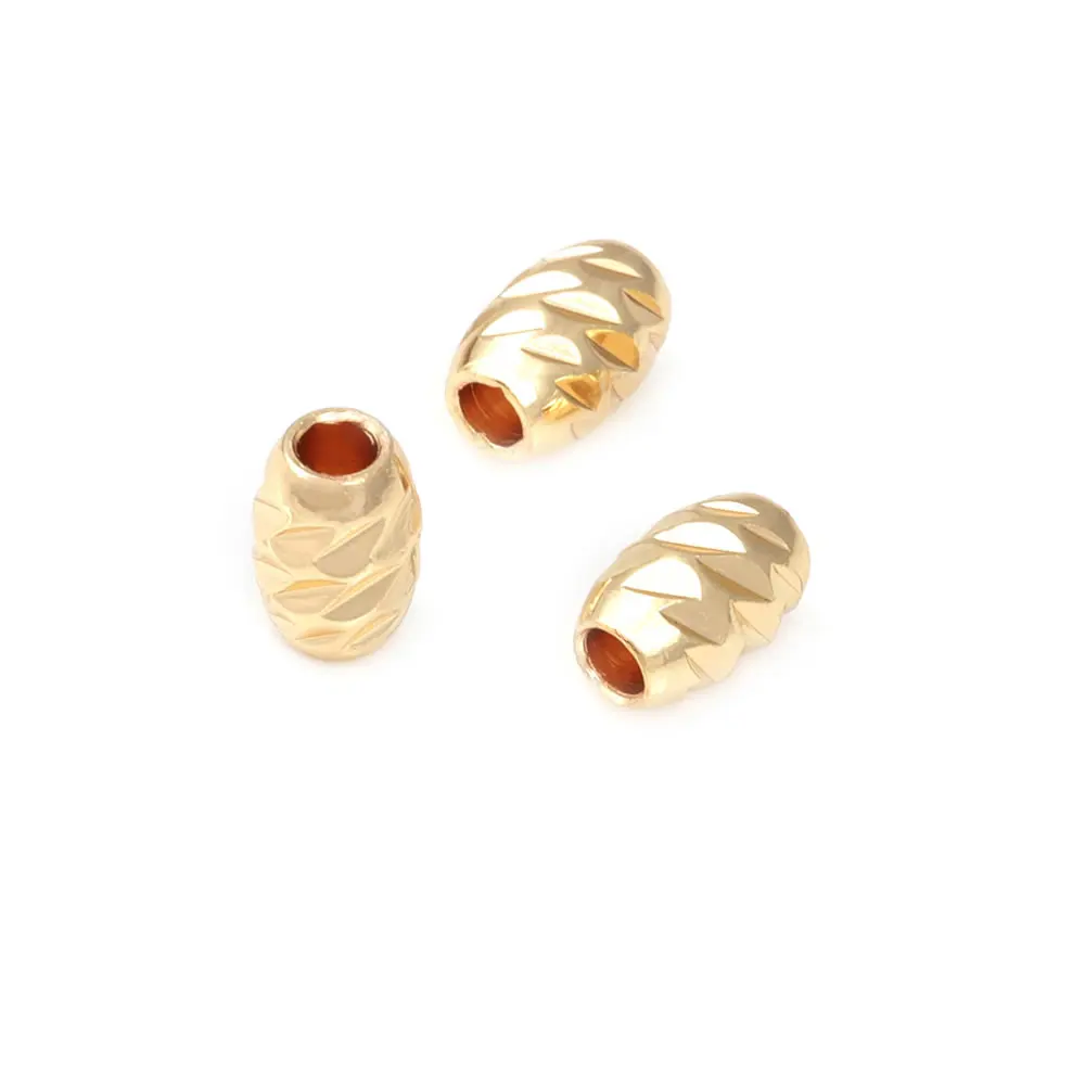 Cuentas de Brass Doradas de 18K Diseño Ovalado Cilíndrico Suministros para Hacer Joyería DIY - details 11