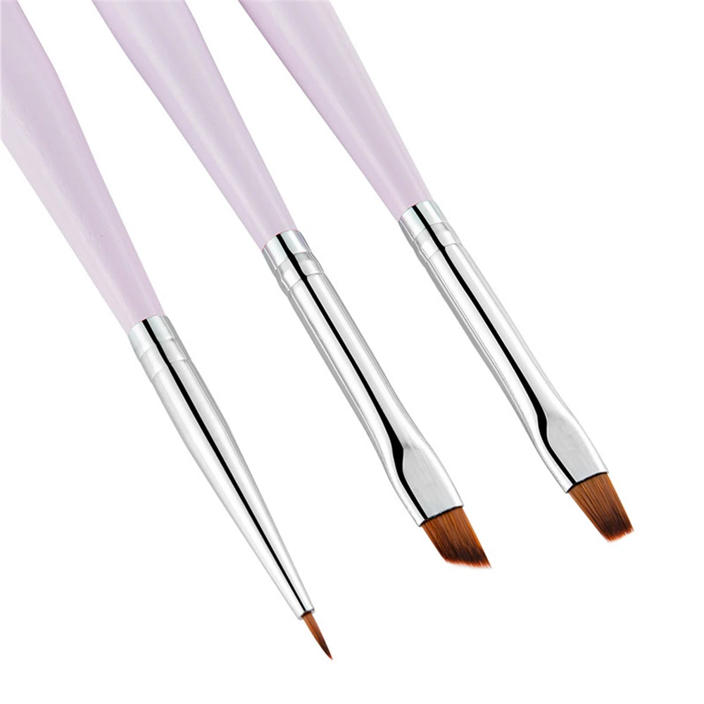 

3Pcs/Set Purple Nail Art UV Gel Polish Painting Drawing Liner Brush Acrylic Pen Kit Dotting Design Varnishes Manicure Tools
