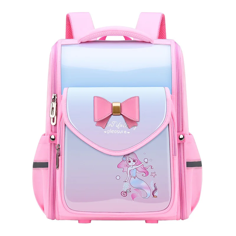 Mermaid print waterproof children school backpack for girls Orthopedic primary student school bags Princess Space backpacks 1