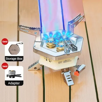 캠핑 피크닉 화덕 휴대용 야외 가스 스토브, 미니 고출력 바람 보호 오븐, 하이킹 요리 액세서리, 2024 신제품