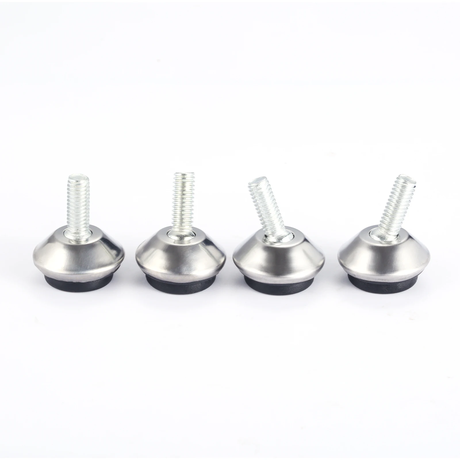Set of 4 Adjustable Metal Furniture Levelers – Black/Silver/Gold Finish