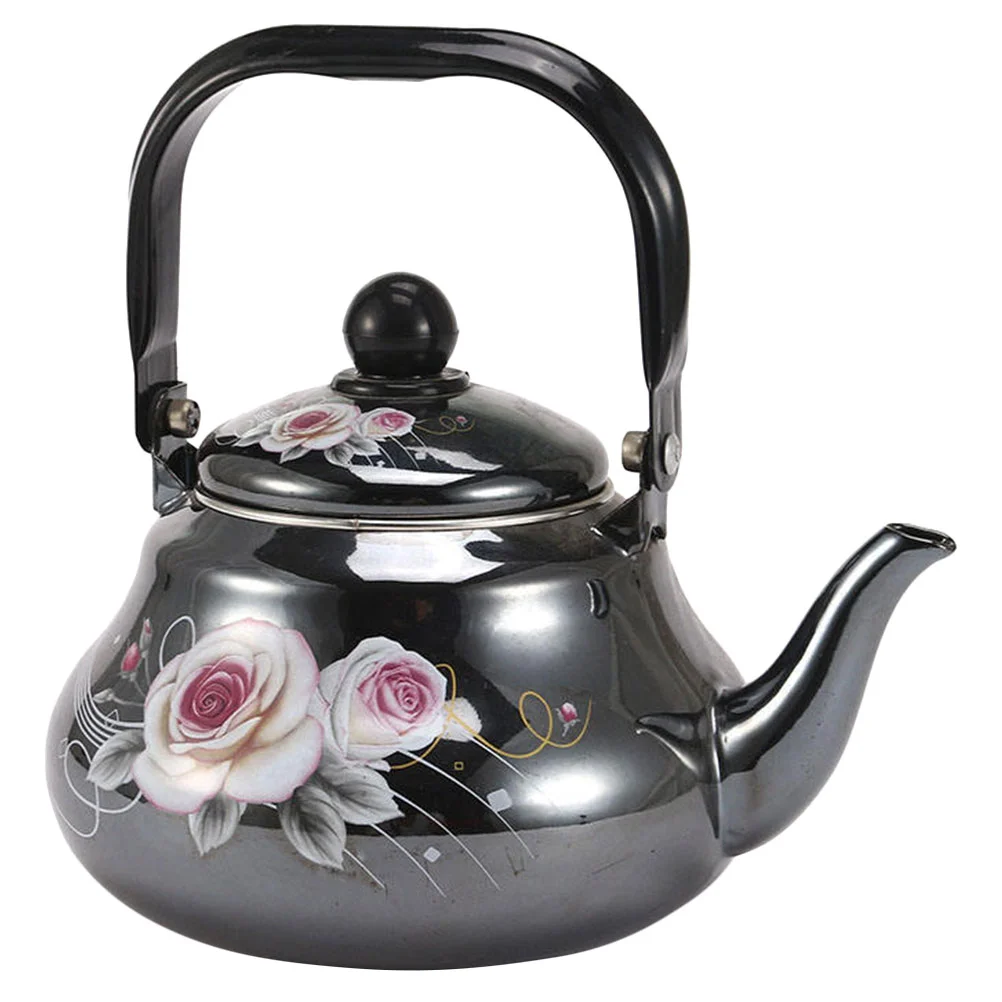 

Enamel Flower Coffee Pot Retro Enamelware Teapot Enameled Water Pot Coffee Maker Milk Kettle