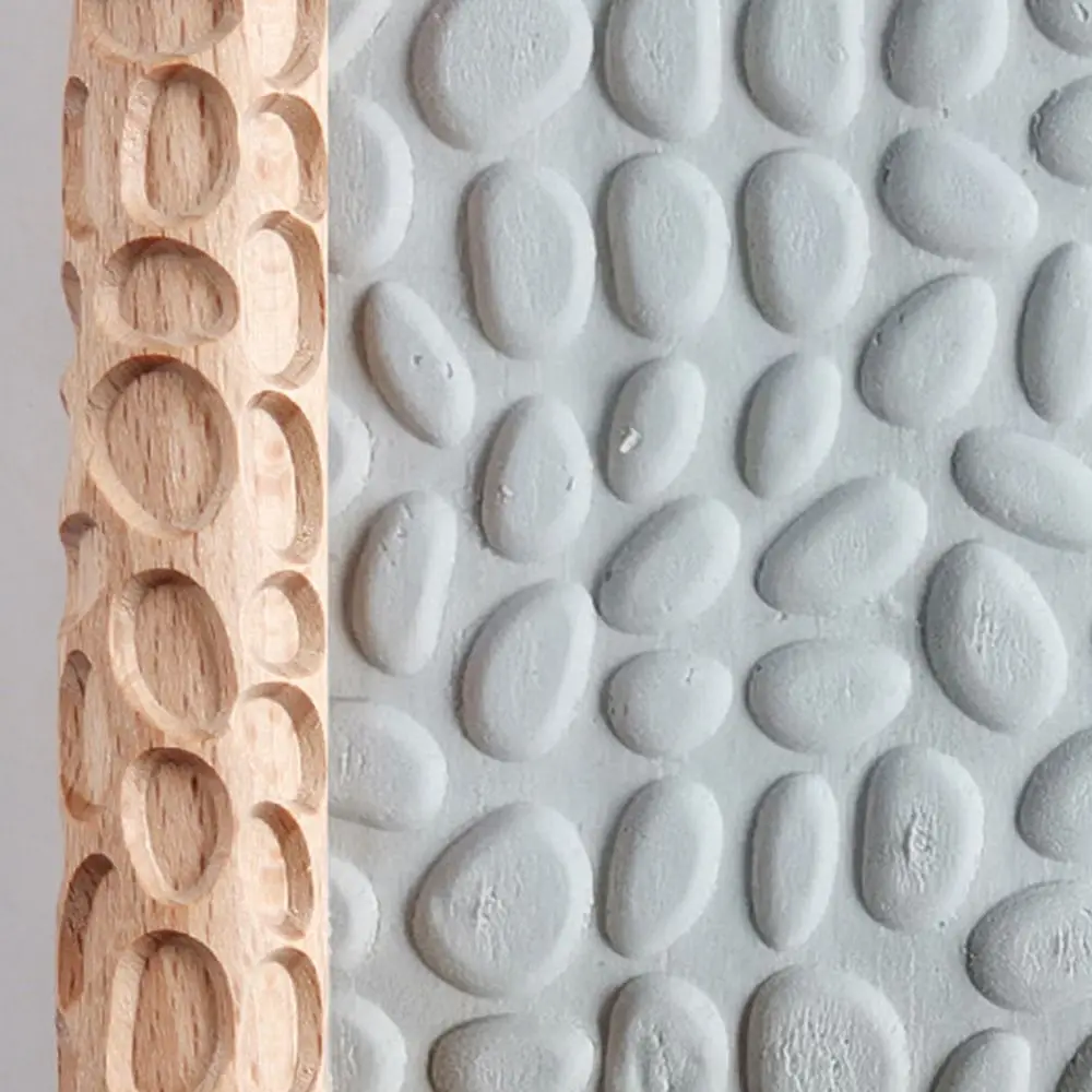 Description Picture 4 of itemCreative Wooden Pressure Roller DIY Portable Embossed Rolling Pin Non-Stick Household Texture Roller for Clay Clay Tools