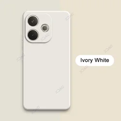 Luxury Dual Layer Cellphone Case with Camera Protection - Soft Square Liquid Silicone Armor for OPPO A5 Pro 4G (Ivory White)